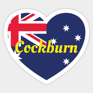 Cockburn WA Australia Australian Flag Heart Sticker